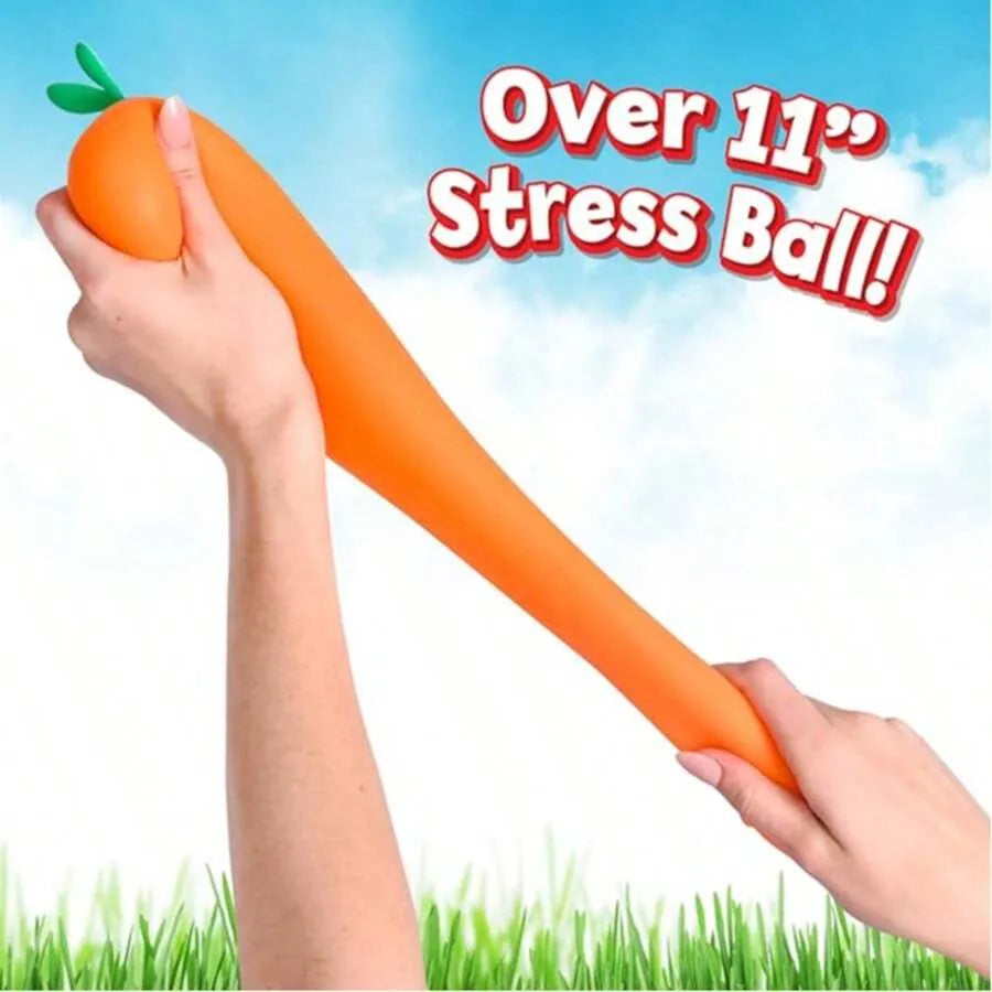 Soft Rubber Carrot—Giant 13 cm Soft Rubber Vegetable | Giant Stress-Relief Toy | Sensory Food Toy for Adults
