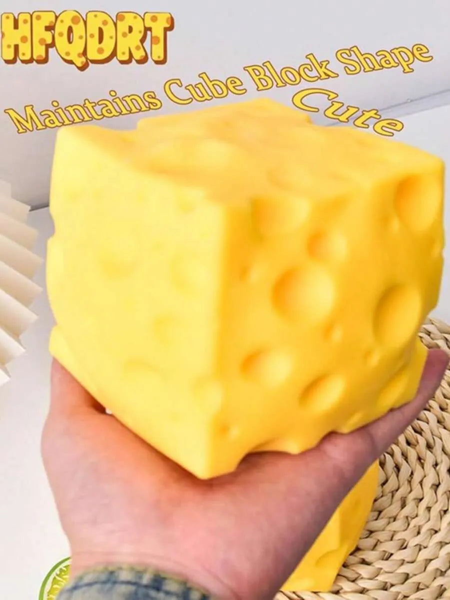 1pc Large Soft Squeeze Cheese Block, Adult Gift, Adult Stress Relief Sensory Toy