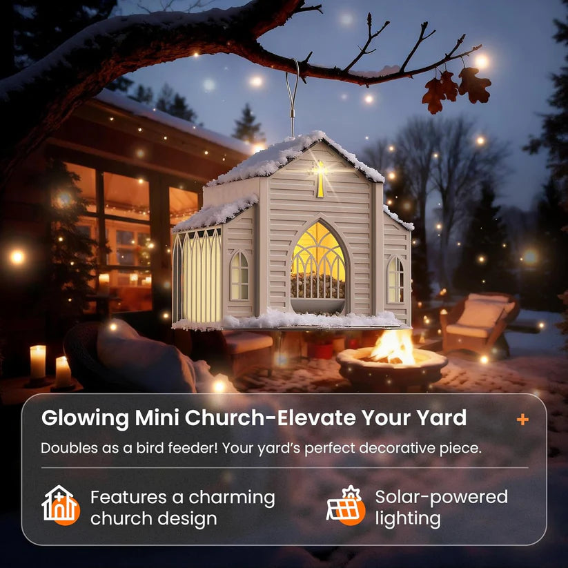 Last Day 50% OFF-🔥Church-Shaped Metal Solar Bird Feeder🎁Buy 2 Free Shipping