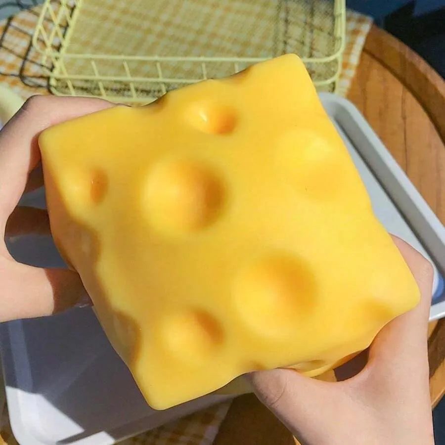1pc Large Soft Squeeze Cheese Block, Adult Gift, Adult Stress Relief Sensory Toy