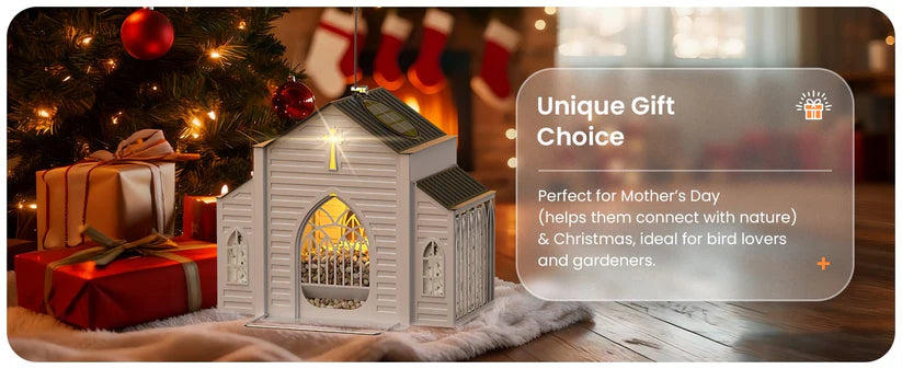 Last Day 50% OFF-🔥Church-Shaped Metal Solar Bird Feeder🎁Buy 2 Free Shipping