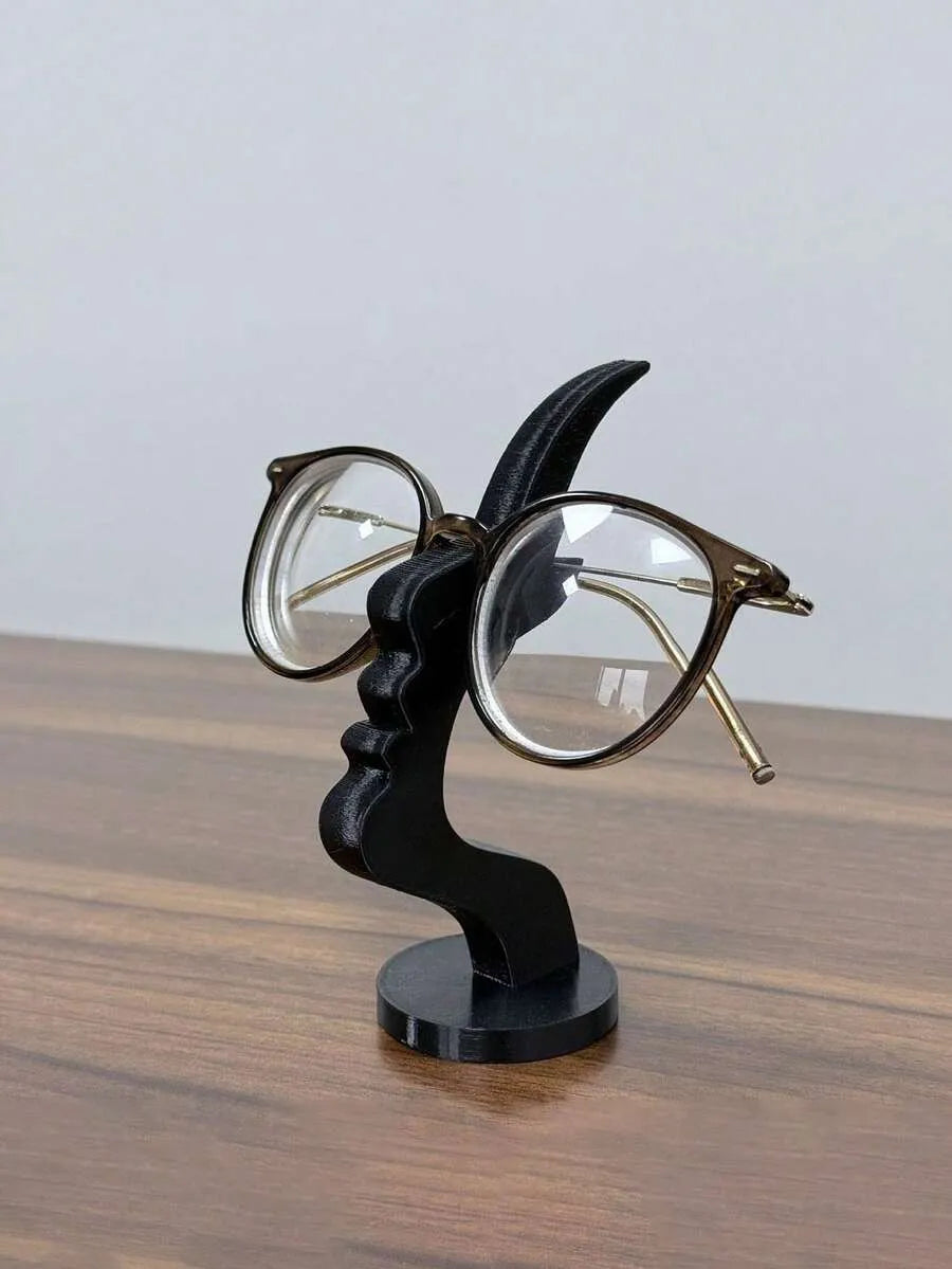 Black 2-pack Unique curved eyeglass frames—a practical, minimalist black design made of plastic, perfect for the living room, bedroom, or office, or as a gift for family and friends