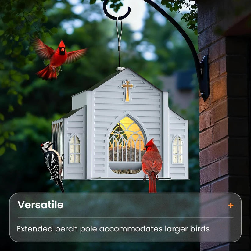 Last Day 50% OFF-🔥Church-Shaped Metal Solar Bird Feeder🎁Buy 2 Free Shipping