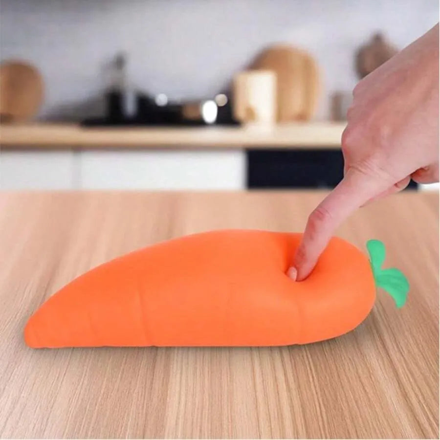 Soft Rubber Carrot—Giant 13 cm Soft Rubber Vegetable | Giant Stress-Relief Toy | Sensory Food Toy for Adults