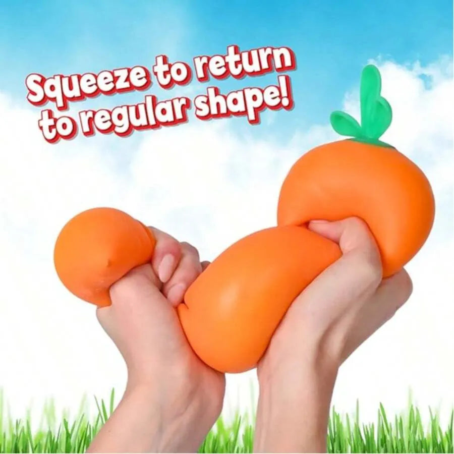 Soft Rubber Carrot—Giant 13 cm Soft Rubber Vegetable | Giant Stress-Relief Toy | Sensory Food Toy for Adults