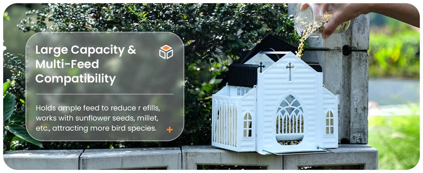 Last Day 50% OFF-🔥Church-Shaped Metal Solar Bird Feeder🎁Buy 2 Free Shipping