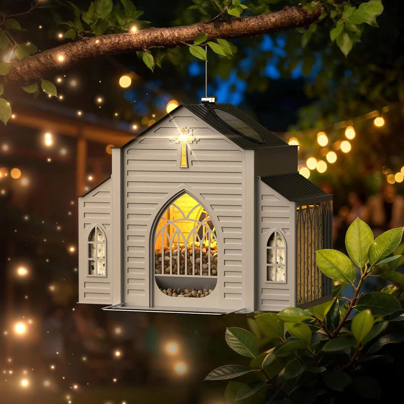 Last Day 50% OFF-🔥Church-Shaped Metal Solar Bird Feeder🎁Buy 2 Free Shipping