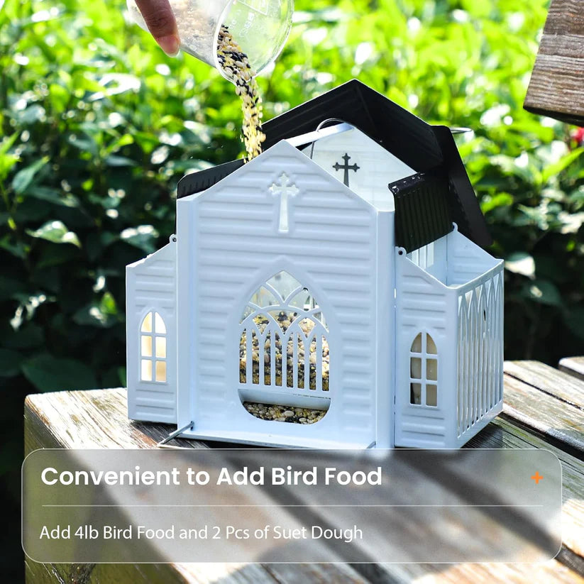 Last Day 50% OFF-🔥Church-Shaped Metal Solar Bird Feeder🎁Buy 2 Free Shipping