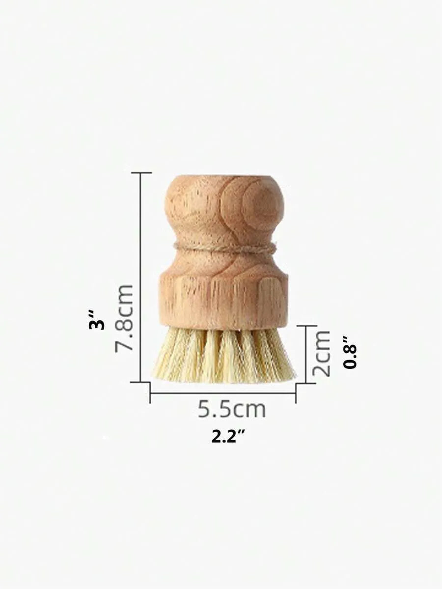 2-pack of size L short-handled jute brushes with soft bristles, ideal for cleaning kitchens, cookware, and tableware; brown; for kitchen and bathroom use