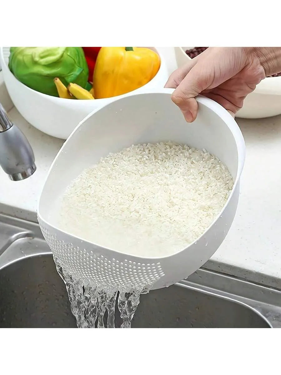 10-inch Plastic Kitchen Strainer Basket—Perfect for washing vegetables, fruits, salads, and pasta | Durable perforated design for easy cleaning and storage