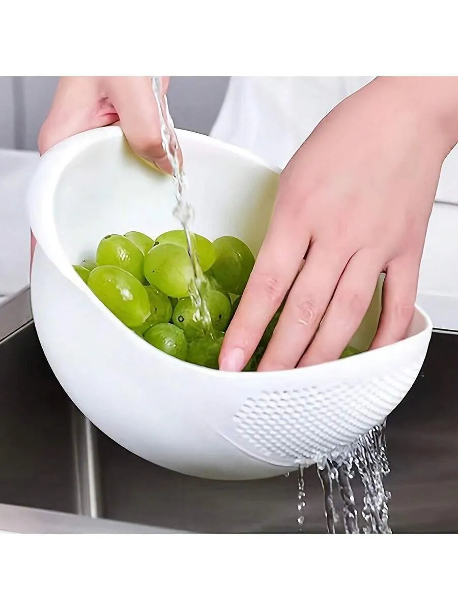 10-inch Plastic Kitchen Strainer Basket—Perfect for washing vegetables, fruits, salads, and pasta | Durable perforated design for easy cleaning and storage
