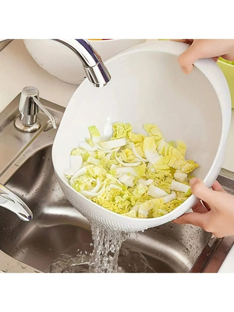 10-inch Plastic Kitchen Strainer Basket—Perfect for washing vegetables, fruits, salads, and pasta | Durable perforated design for easy cleaning and storage